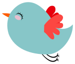 Cute Teal Bird with Red Wings
